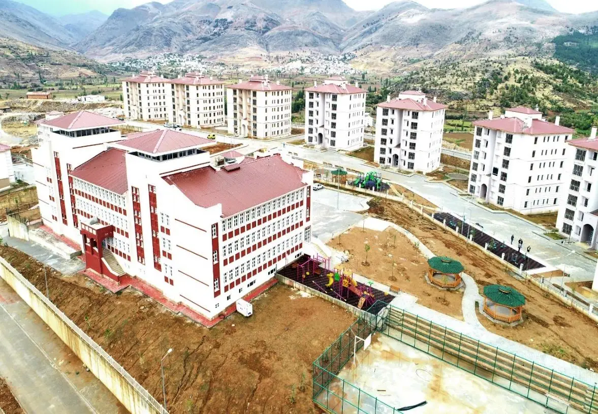 Adıyaman Çelikhan 252 konut projesi — havadan görünüm